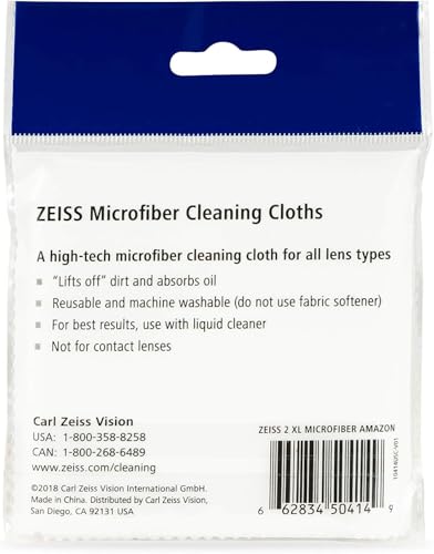 Zeiss MicroFiber Lens Cleaning Cloth (Pack of 4) JUMBO SIZE