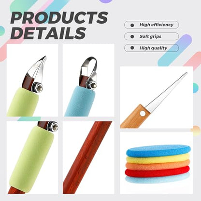 Leriton 2 Pack Clay Carving Tools Pottery Scrapers, Set 1, Multicolor - color: Multicolor, style: Set 1