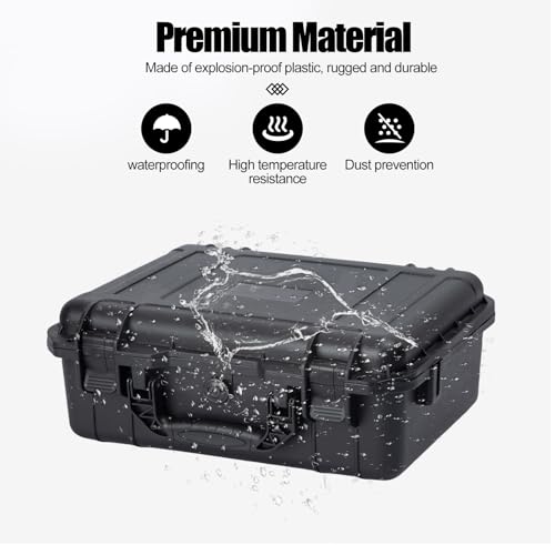 Hard case Waterproof Hard Case with DIY Customizable Foam Insert Portable Protective for Camera Drones Equipments Tools Test Instruments 16.9''x13.7''x5.9'' - color: 16.9''x13.7''x5.9''