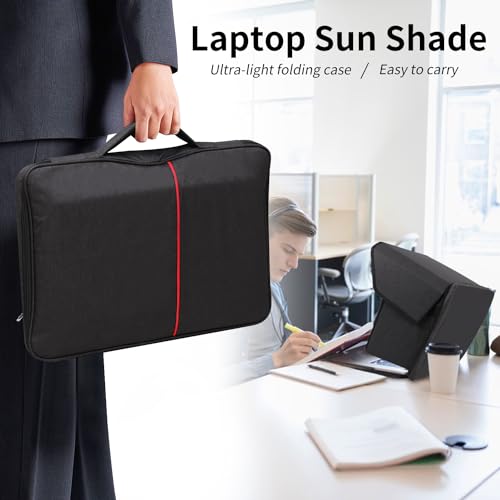 Laptop Sun Shade,Laptop Sun Glare Shield Privacy Cover for Working Outside - size: 12-14''