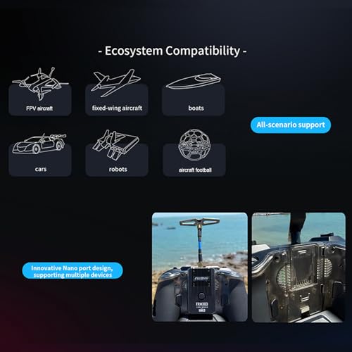 Flysky Open Source Remote Controller, 2.4GHz RC Radio Transmitter with 2.4 inch IPS Screen, Gyro, Retractable Antenna, Programmable Transmitter for RC Car Boat Aircraft Robot