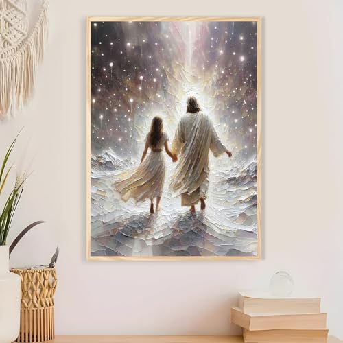 Jesus Paint by Numbers Kit for Adults Framed Canvas 12X16 in, Frameworkless - color: YH02823