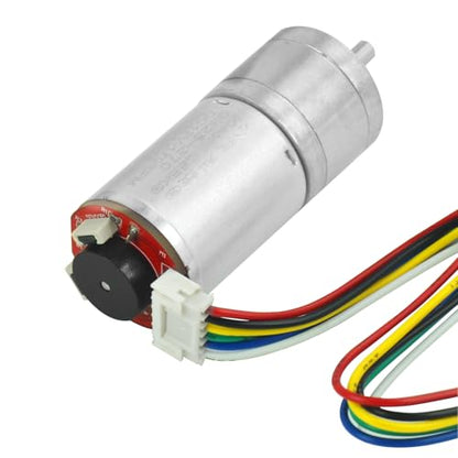 2Pcs Gear Motor with Encoder DC 12V 100RPM Gear Ratio 1:45 D Shaft Metal Encoder Gear Motor Silver for Smart car/Robot RC Model DIY Engine