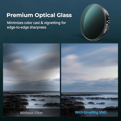 SmallRig Nano VND 1-5 Stop Filter for DJI Osmo Nano, Variable ND2-ND32 Filter, Adjustable ND Filters, Made of Multicoated HD Optical Glass, Includes Storage Case - style: VND Filter