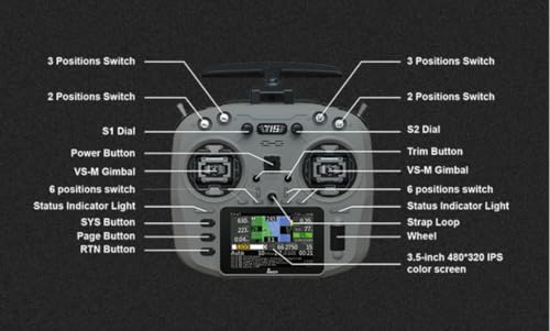 Jumper T15 2.4GHz VS-M Hall Sensor Gimbals 3.5" HD Touch Color Screen ELRS EdgeTX ExpressLRS Radio Controller - color: Gray
