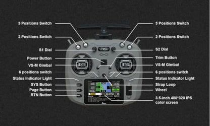 Jumper T15 2.4GHz VS-M Hall Sensor Gimbals 3.5" HD Touch Color Screen ELRS EdgeTX ExpressLRS Radio Controller - color: Gray