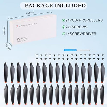 24Pcs Propellers Blades Replacement for DJI Mini 4 Pro/Mini 3 Pro, JISONCASE Low-Noise & Quick-Release Props Wings Compatible with DJI Mini 4 Pro/Mini 3 Pro Propeller Blade - color: 24pcs