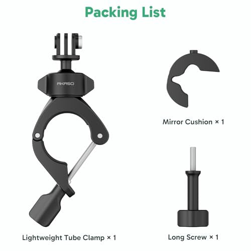 AKASO Bike Pole Mount Motorcycle Handlebar Clamp Mount for Action Cameras