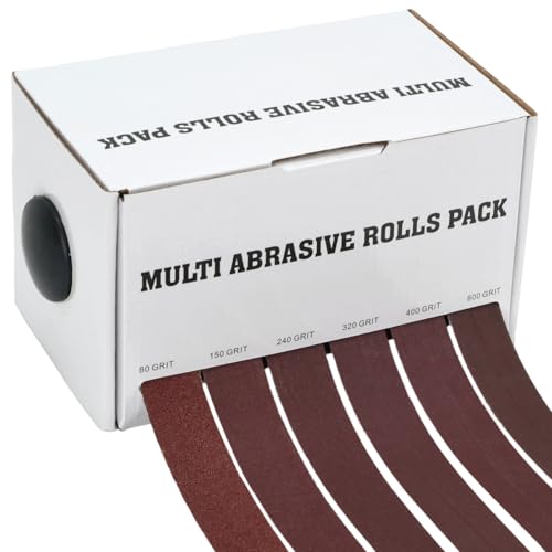 Emery Cloth Roll, 6 Grits 6 Meters Abrasive Sandpaper Roll - size: 6Rolls 20FT