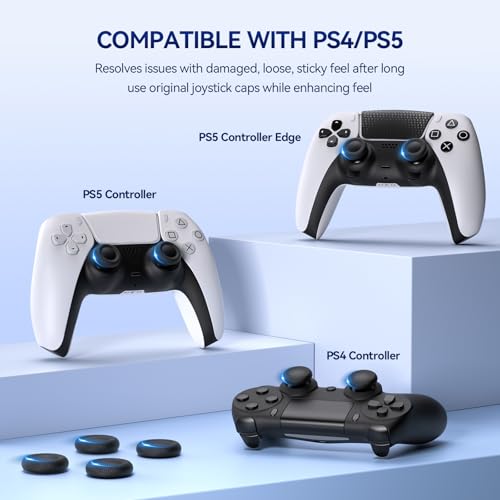 NEWDERY Joystick Replacement Grip Caps for PS5/PS4 Controller - color: Black