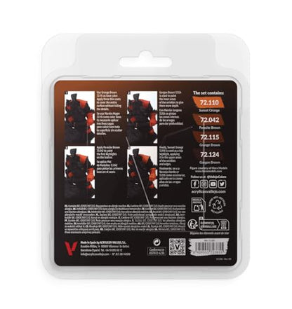 Vallejo - Leather Color Set, Game Color, 4 Bottles x 0.6 fl.oz. - style: Leather Color Set