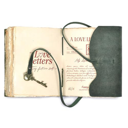 LEATHER VILLAGE Leather Journal For Men Key Lock, Teal 8x6. - color: Aqua, size: 8"X6"