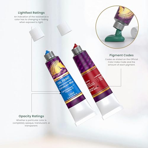 MyArtscape Oil Paint Set - 12 x 12ml Oil Paint Tubes