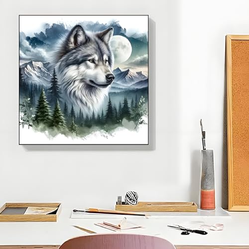 Shouruihua Wolf Diamond Painting Kits for Adults, Wolf Diamond Art Kits - color: Wolf