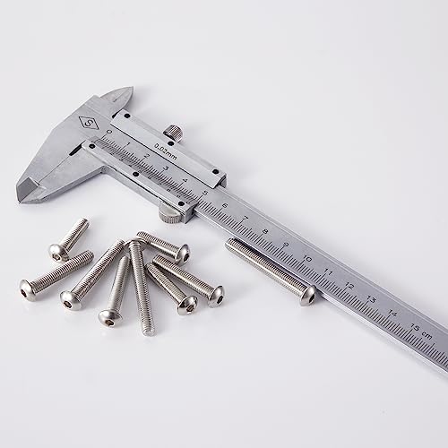 M5 x 30mm 35mm 40mm 45mm 50mm Button Head Socket Cap Screws Bolts, Stainless Steel 304, Metric Allen Hex Drive, Bright Finish, Fully Threaded, Assortment Kit 50PCS - size: Button M5x30-50 mm