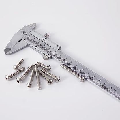 M5 x 30mm 35mm 40mm 45mm 50mm Button Head Socket Cap Screws Bolts, Stainless Steel 304, Metric Allen Hex Drive, Bright Finish, Fully Threaded, Assortment Kit 50PCS - size: Button M5x30-50 mm