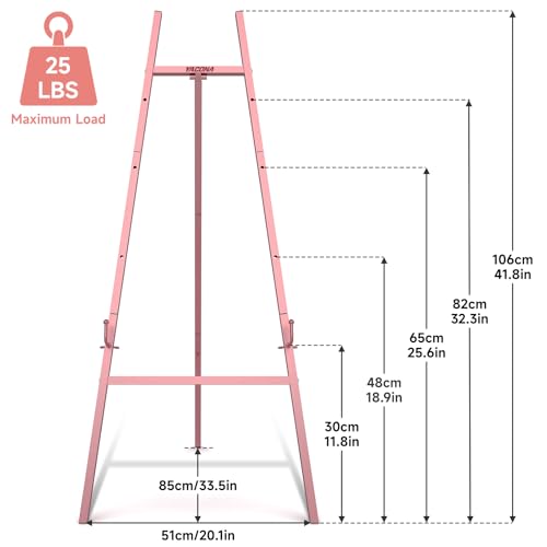 Easel Stand for Wedding Sign, 4-Tier Height Adjustable, Rose Gold - color: Rose Gold