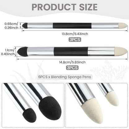 6 Pcs Blending Sponge Pens Dual Tip Drawing Art Oil Pastel Blending Tools