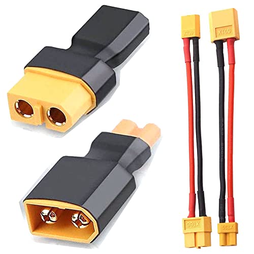 2 Pair XT30 to XT60 Plug Female Male Adapter Wireless Connector for RC FPV Drone Car Lipo NiMH Battery Charger ESC