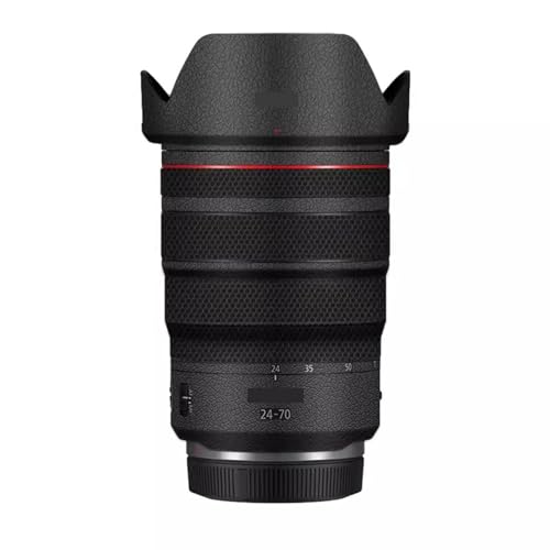 for Canon RF 24-70mm F2.8L is Lens Skin Camera Vinly Wrap Flim Full Body Decorative Sticker Cover Decal 24-70 2.8(Leather Black) - color: Leather Black