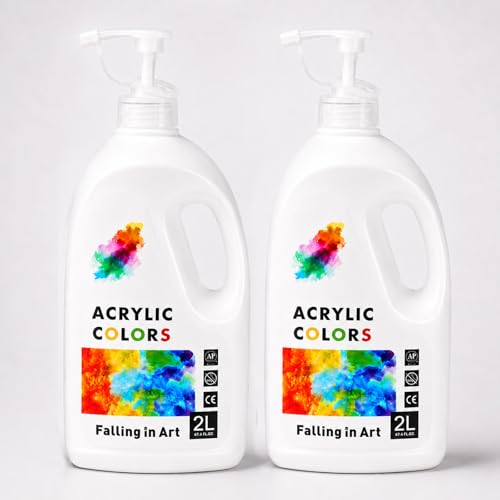 Falling in Art Large 135.2Oz Titanium White Acrylic Paint, Non-Toxic - color: Titanium White*2