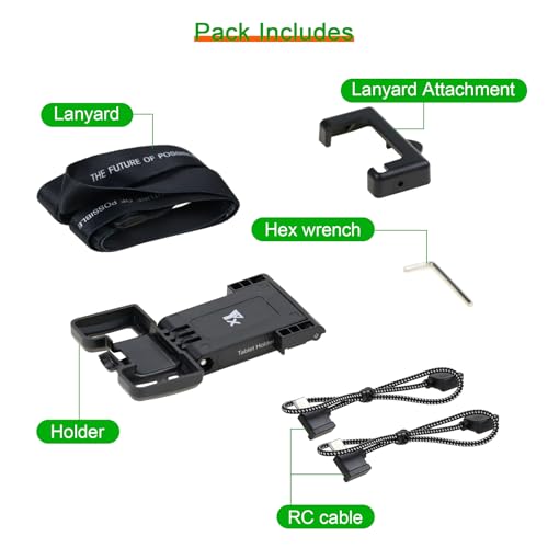 7.9-11" RC-N3,N2,N1,N1C Tablet Holder Mount with RC Cable,Lanyard - color: Black