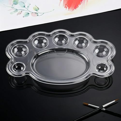 SHIDOW Foot-Shaped 8-Well Disposable Paint Palette Trays, Clear, 50 Pcs - color: 8 Well