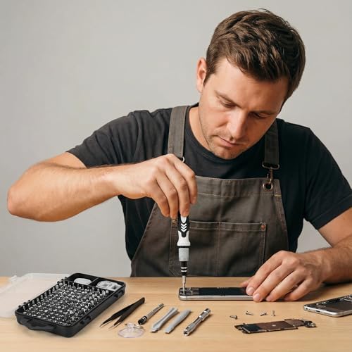 115-in-1 Precision Screwdriver Set, Durable Electronics Repair Tool Kit for Phone, Mac, Computer, Watch, Console, Doorbell, Electronic, Laptop,Eyeglass, Electronic,Tools Gift Tech Gadgets for Men