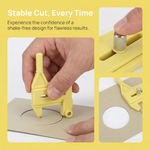 Adjustable Radius 1.5-50mm Compass Circle Cutter Rotaries Cutting Tool for DIY Craft, Paper, Fabric, and Scrapbooking