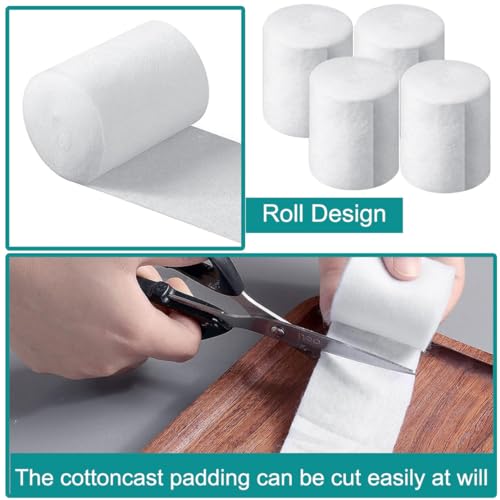 Cast Padding Soft Undercast Padding Roll Wrap 12PCS Individual Pack Cotton Padding Bandage Cast Supplies for Halloween Wrap Mask Making Bandage Art Project and Craft