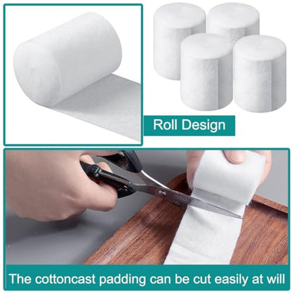 Cast Padding Soft Undercast Padding Roll Wrap 12PCS Individual Pack Cotton Padding Bandage Cast Supplies for Halloween Wrap Mask Making Bandage Art Project and Craft