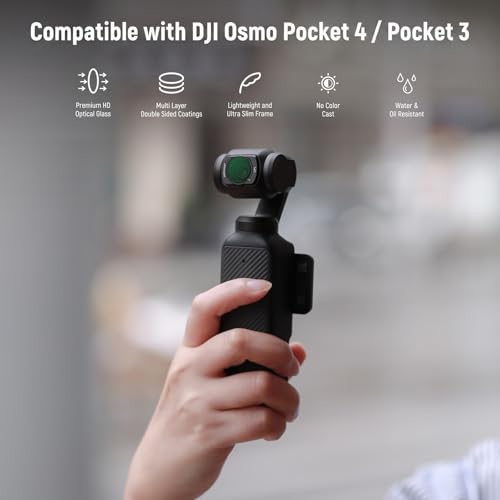 NEEWER 6 Pack ND CPL UV Filter Set Compatible with DJI Osmo Pocket 3 / Pocket 4 / Xtra Muse, Magnetic Action Camera UV ND16 ND32 ND64 ND256 Protective Neutral Density Polarizing Filter Accessories - style: 6 Pack ND+CPL+UV