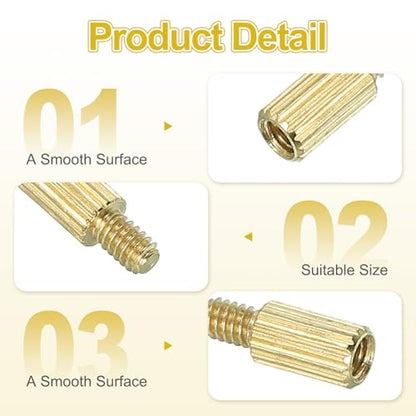 PATIKIL M2 x 5+3 mm Male Female Brass Hex Spacer Standoff, 50 Pcs for FPV Drone Quadcopter PCB Motherboard Steel Screw Nut Set Computer & Circuit Board, Gold - size: M2 x 5+3 mm