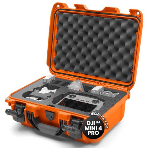 NANUK 915 DJI™ Mini 3 & 4 Pro - Waterproof Hard Case with Drone Foam Insert, Crushproof, Portable Travel Case, Made in Canada – Orange (15.8" x 12.1" x 6.8") - color: Orange