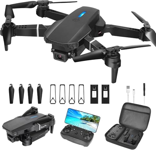 Drone with Camera 1080P HD,FPV Foldable Mini Drone for Adults（Black)