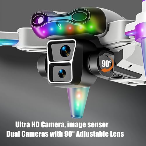 Drones for kids 8-12 with camera – Drone with camera for kids & Beginners, Mini kids drone with Fancy LED Lights, 4.3" Built-In FPV Screen, Three Batteries, Indoor & Outdoor Toy Gift (G) - size: G