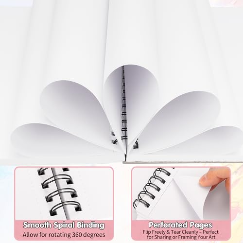 FIXSMITH 9"X12" Sketch Book, 100 Sheets, 68 lb/100gsm,4 Pack Pink - color: Pink, size: 9"x12"-4 Pack