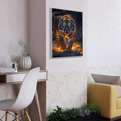 ATDMS Tiger Paint by Numbers Kit for Adults with Frame, 8x12 Inch - color: Tiger 51
