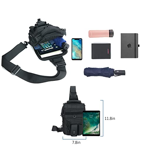 DegeTMVe Dual Pistol Holster Chest Bag Concealed Carry Sling Crossbody Tactical Gun Convertible Backpack Shooting Hunting - color: Black ACU