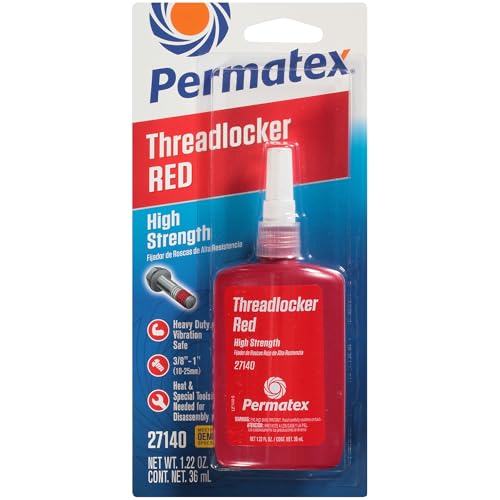 Permatex 27140 High Strength Threadlocker Red, 36 ml - size: 36 ml, style: Liquid - High Strength