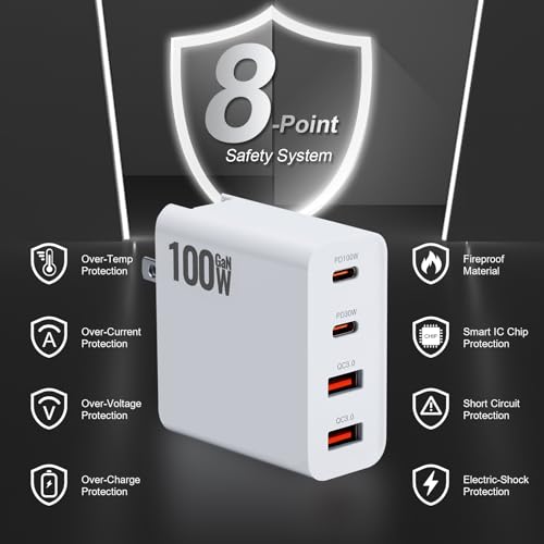 100W GaN Charger 4-Port Power Adapter for DJI Drone Accessories