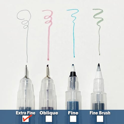 Kuretake Karappo Pen, 0.25mm Extra Fine tip 5pcs set, Empty refillable ink pen, for lettering, calligraphy, illustration, drawing, Made in Japan - style: Extra Fine tip