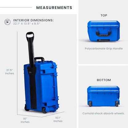 Seahorse 920 Heavy Duty Protective Dry Box Case - TSA Approved/Mil Spec / IP67 Waterproof/USA Made - color: Blue
