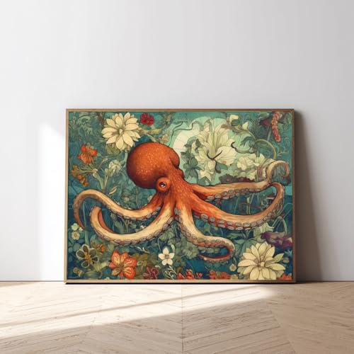 Octopus Paint by Numbers Kit for Adults, 16x20 inch - color: Octopus