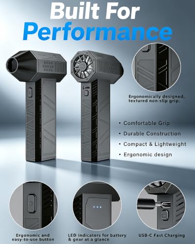 Compressed Air Duster, 180000RPM Electric Turbo Fan