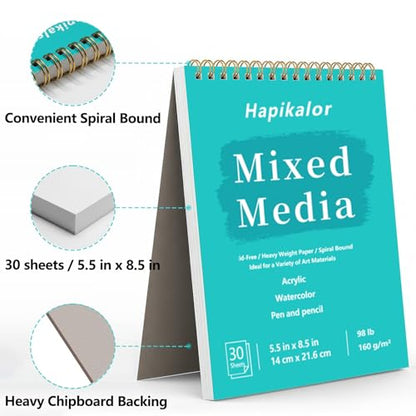 Mixed Media Sketchbook 5.5 "x 8.5" Multimedia Sketchbook, Sketch Book - size: 5.5" x 8.5"