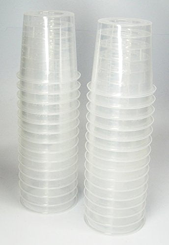 30 2 Ounce Graduated Clear Plastic Cups for Mixing Paint, Stain, Epoxy, Resin 60cc 2oz oz