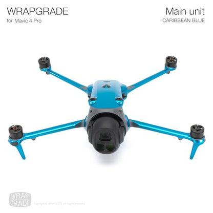 WRAPGRADE Full Wrap Skin Stickers Compatible with DJI Mavic 4 Pro (Caribbean Blue) - color: Caribbean Blue