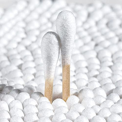 Bcowos 3" Bamboo Cotton Swabs With Storage Case, Double Tips, 800 Count - size: 800