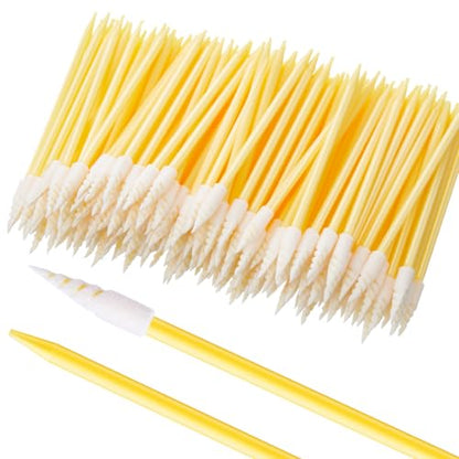 Chinco 200 Pcs Cleaning Swabs 2.56'' Sponge Tip Swabs Sticks Yellow - color: Yellow